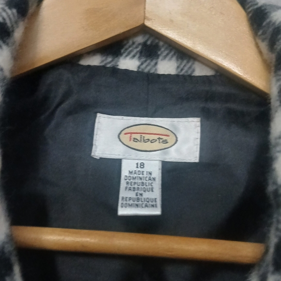 Talbots wool blend Black And White gingham jacket​ Size 18 - Picture 3 of 8